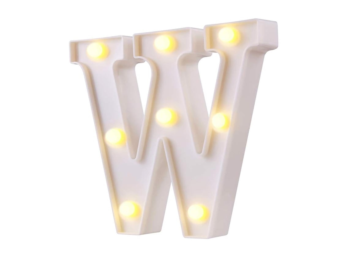 Interruptor De Luz Led Con Letras Del Alfabeto, Impermeable, Lámpara Nocturna Para Fiesta, Club, Bar, Letra W Gusshious