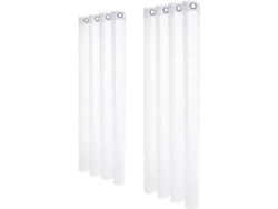 Juego De 2 Cortinas De Voile Blancas Con Ojales Para Ventana De 140x180cm