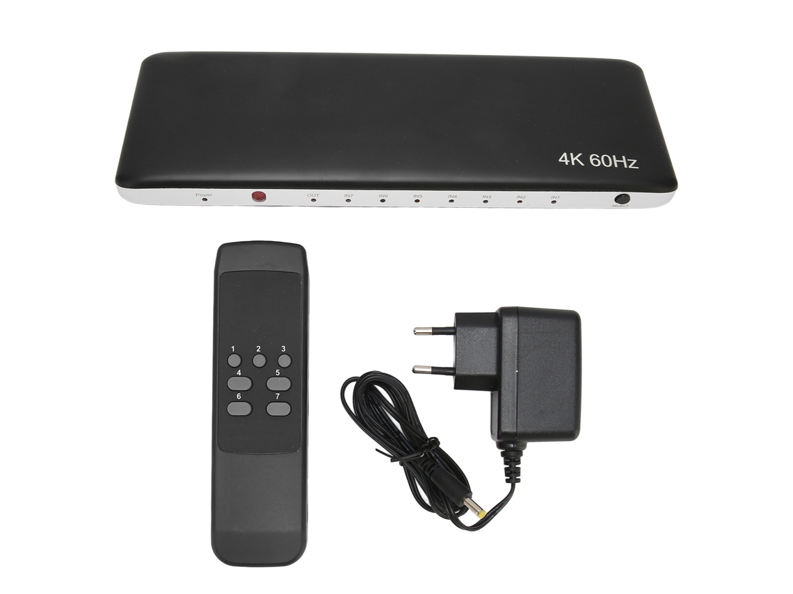 Conmutador De Matriz Hdmi 7 Entradas 1 Salida Selección De Señal Multipuerto