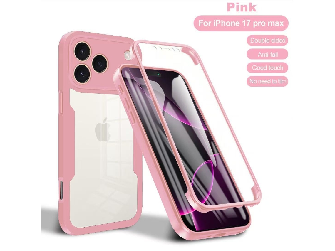 Protector de pantalla con funda antigolpes incluida para iPhone 17 Pro DIGITALLAB (Rosa)