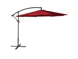Sombrilla HAPPY GARDEN Oahu Redonda (Acero - Rojo - 350 x 250 cm cm)