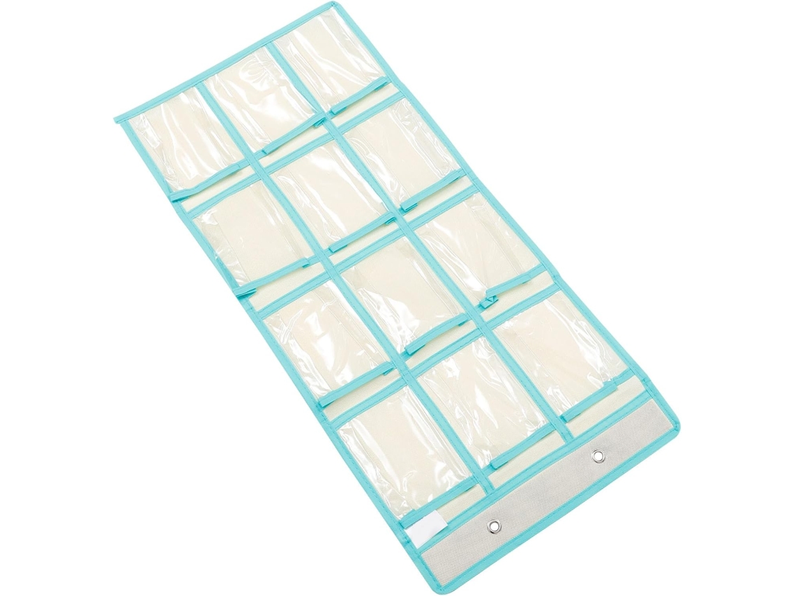 Organizador Pared Transparente 12 Bolsillos Verde Claro Bolsa Colgante Teléfono Móvil Almacenamiento Versátil