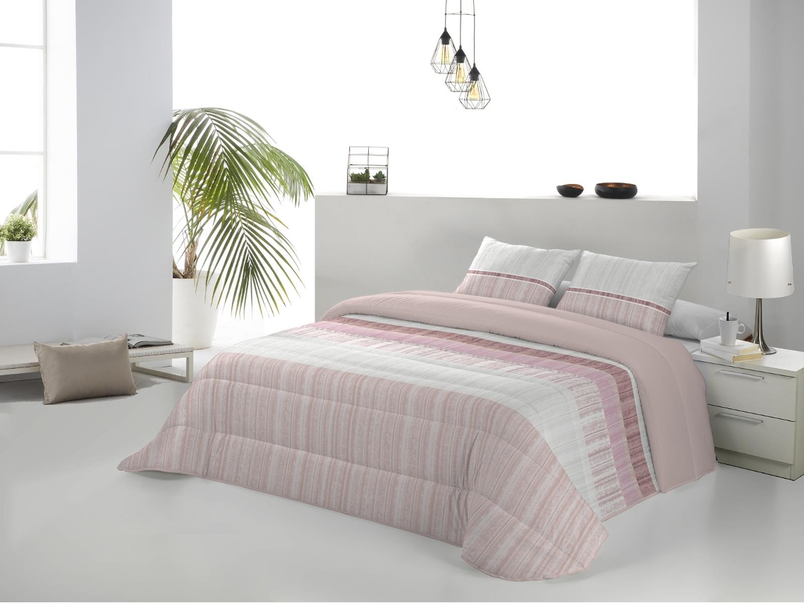 Colcha JVR Bombay (Poliéster - Rosa - 235 cm)