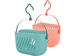 Cesta Colgante Para Baño, Ideal Para Almacenamiento Práctico, 2 Unidades, Pp, Asa Fácil De Colgar.