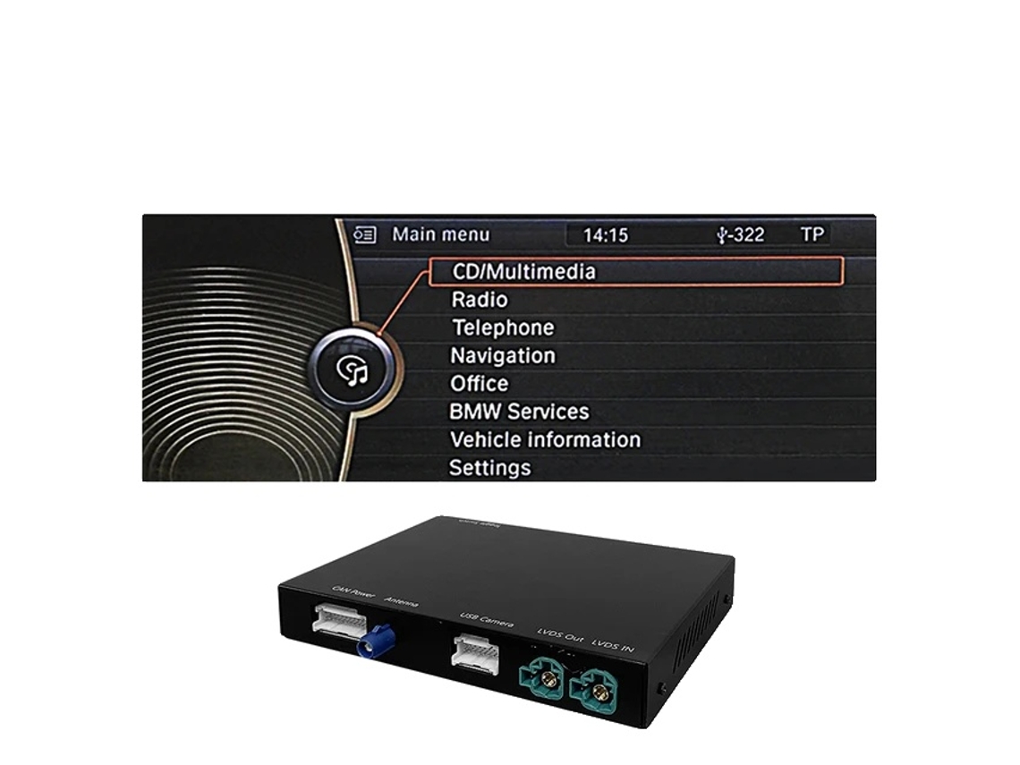 CarPlay inalámbrico con Android Auto, funciones de duplicación, compatible con BMW Serie 5 y 7, CIC negro OEM