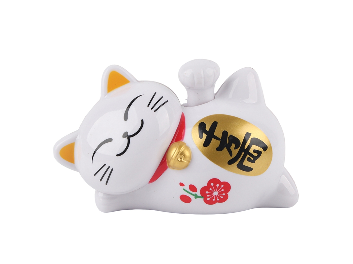 Gato Solar De La Suerte Con Brazo Móvil Para Coches Y Ambientes Decorativos.