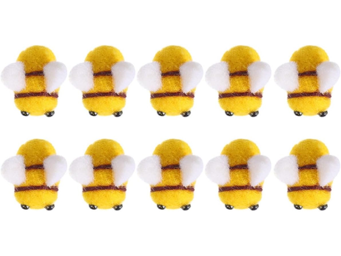Juego de 30 mini abejas de fieltro para manualidades creativas y decoraciones DIY para niños.