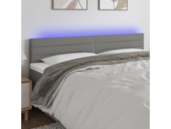 Cabecero con LED de tela gris oscuro 160x5x78/88 cm