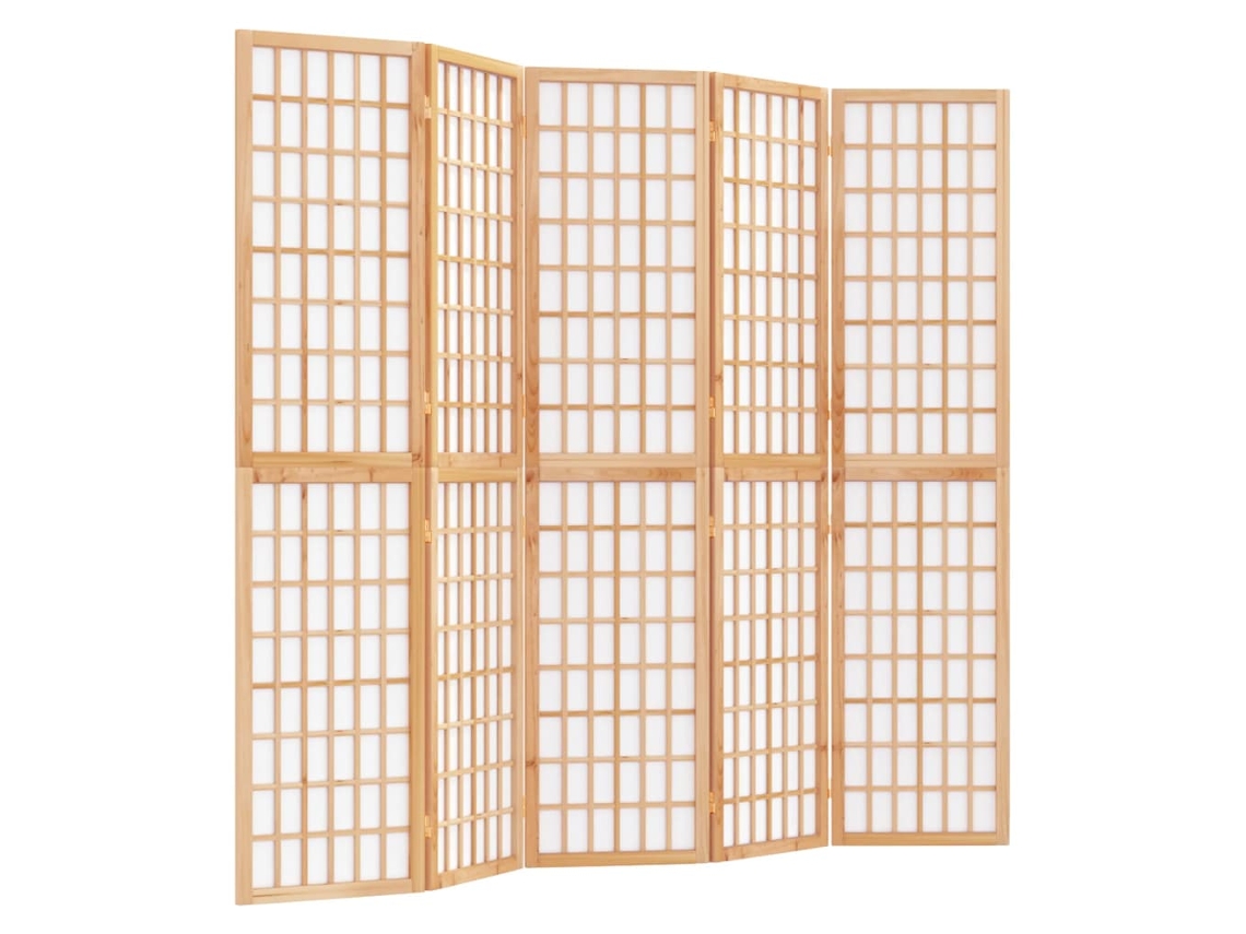 Biombo VIDAXL Marrón Madera (200x170 cm)