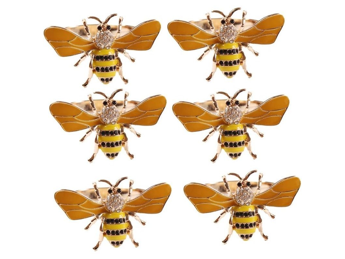 Anillo Para Mantel Con Forma De Abeja Dorada Para Decoración De Mesas Y Bodas.