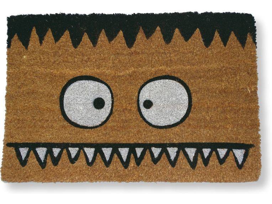 Felpudo KOKO DOORMATS Monstruo Franky (Castaño - 60 x 40 x 1,50 cm - Fibra de Coco y PVC)