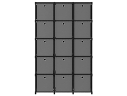 Maison Exclusive - Estantería De 15 Cubos Con Cajas De Tela Negro 103x30x175,5 Cm