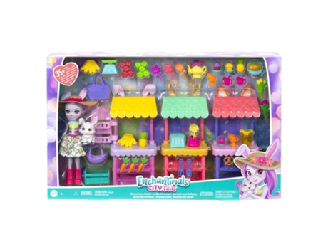 Casa de Muñecas MATTEL Enchantimals muñeca mercado rural de Becker Bunny (Edad Mínima Recomendada: 4 años)