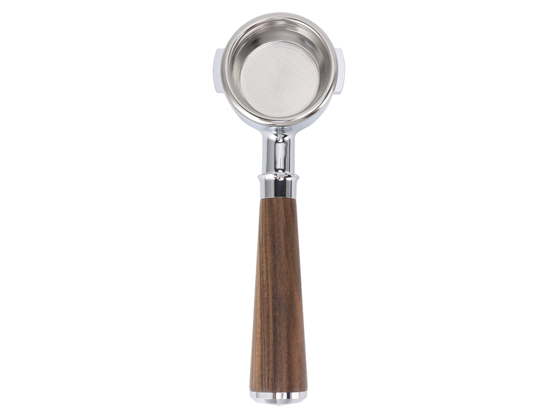 Portafiltro sin fondo de 54 mm de acero inoxidable con mango de madera para Breville Serie 8
