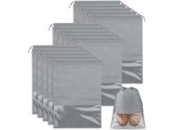 2026-linjou 15 Bolsas Para Zapatos Viaje, Bolsas De Almacenamiento Con Cordón Y Ranura Transparente (gris Claro)