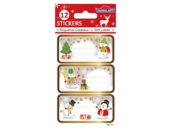 12 Pegatinas GLOBAL GIFT de Navidad - Muñecos de nieve