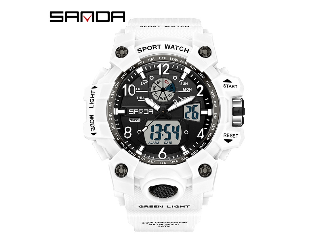 Reloj Electrónico De Moda (blanco para Mujer) Con Acabado Luminoso, Resistente Al Agua, A Prueba De Golpes Y Con Alarma.