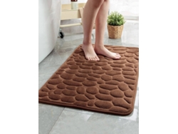 Alfombra De Baño Con Estampado De Piedra (color Café) (1 Pieza), De Rápida Absorción, Antideslizante, Lavable.