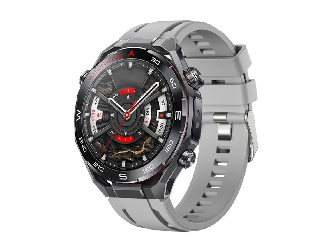 Bracelete Para Huawei Watch Ultimate 2 - Silicone Cor Única - Fivela De Pino Prateada Cinza