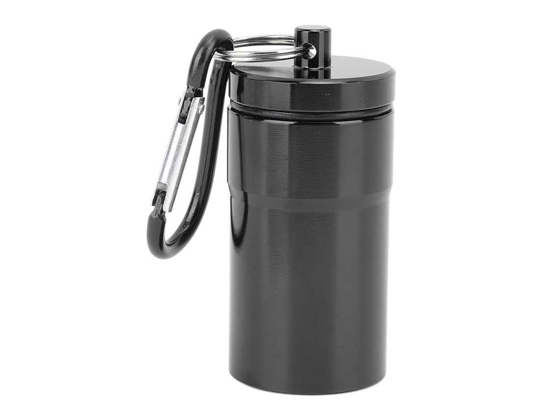 Cenicero Portátil, Impermeable, Ligero, De Aleación De Aluminio, Con Tapa Y Llavero Para Viajes Al Aire Libre, Color Negro