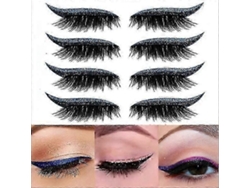 4 pares de adhesivos reutilizables para pestañas, delineador con purpurina, cinta invisible y herramienta de maquillaje autoadhesiva de Rosewell
