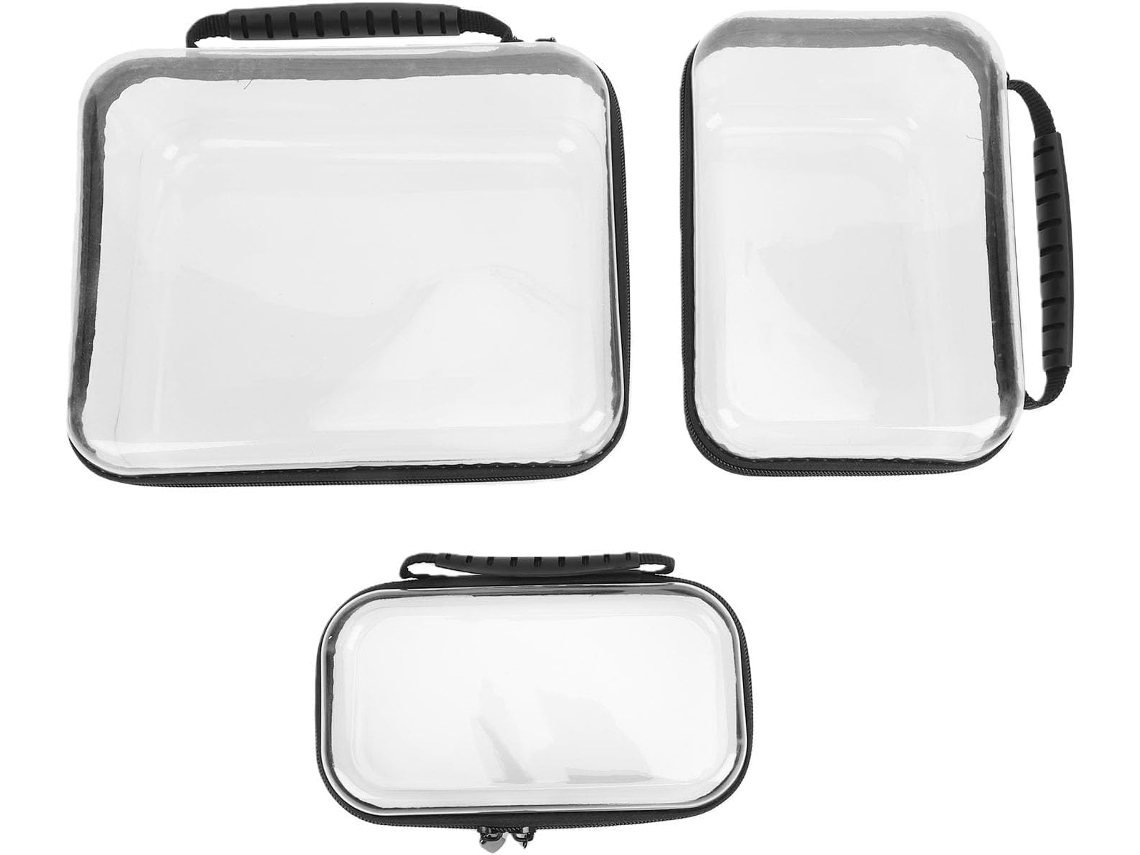 Juego De Estuches Con Cremallera, Carcasa Rígida Transparente, Estuches De Almacenamiento Transparentes