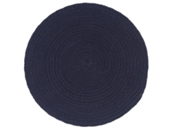Maison Exclusive - Mantel Individual Redondo 4 Uds Algodón Azul Marino Liso 38 Cm
