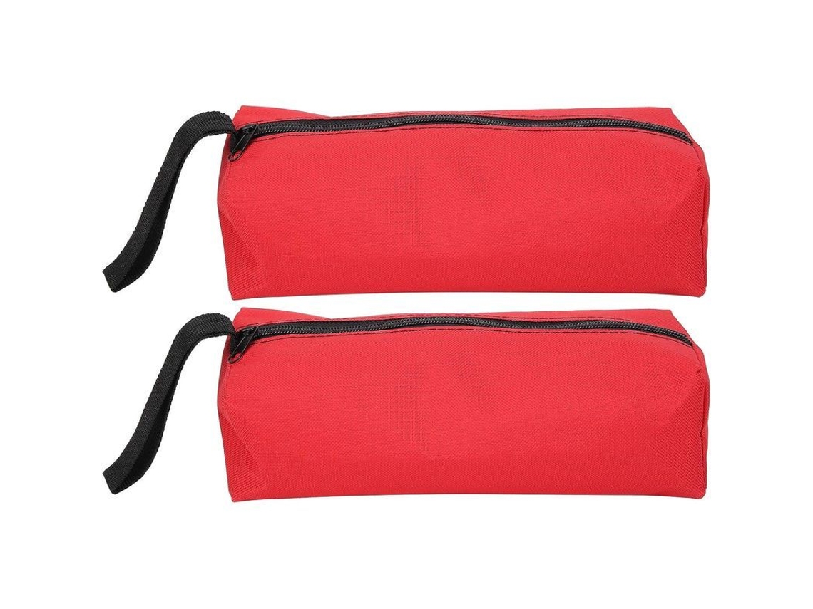 Bolsa Herramientas Pequeña Portátil Almacenaje Multifuncional Lona Cremallera Rojo