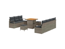 Maison Exclusive - Conjunto De Sofá De Jardín Con Cojín Con Almohada 10 Pcs Gris