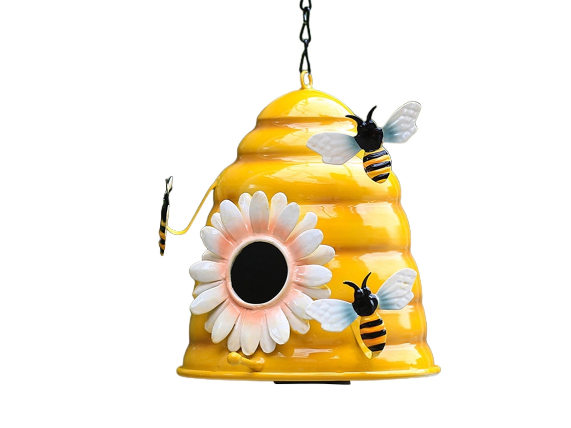 Nido De Pájaro Colgante De Hierro Para Jardín, Casita Para Pájaros Pequeña Con Diseño Elegante.