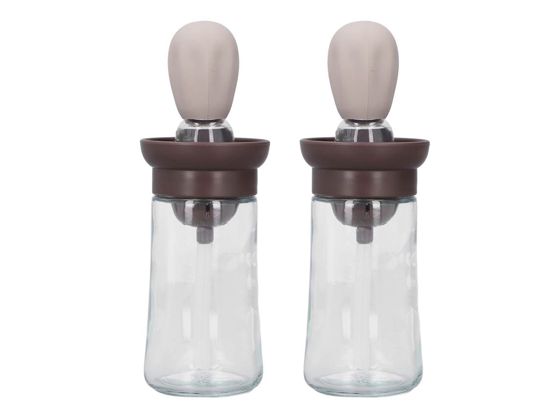 2 Recipientes Para Aceite Con Dispensador De Brocha De Silicona, Botella Medidora Para Cocina, Barbacoa Y Repostería.