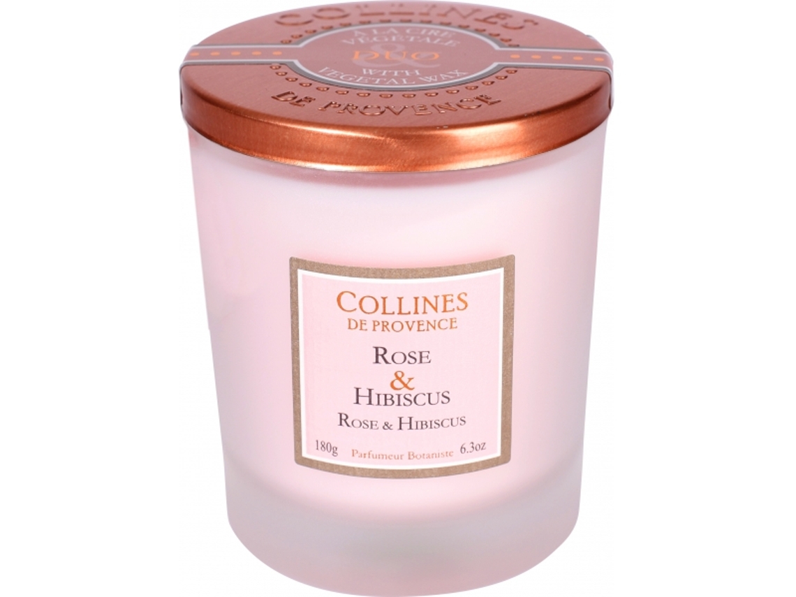 Vela COLLINES DE PROVENCE Perfumada Duos Rosa Hibisco 180Gr