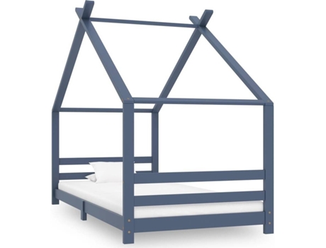 Estructura de cama infantil VIDAXL Gris Madera (206x98x155 cm)