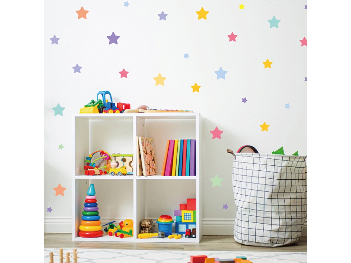 Pegatinas estrellas multicolor decoración pared para niños Kofihety