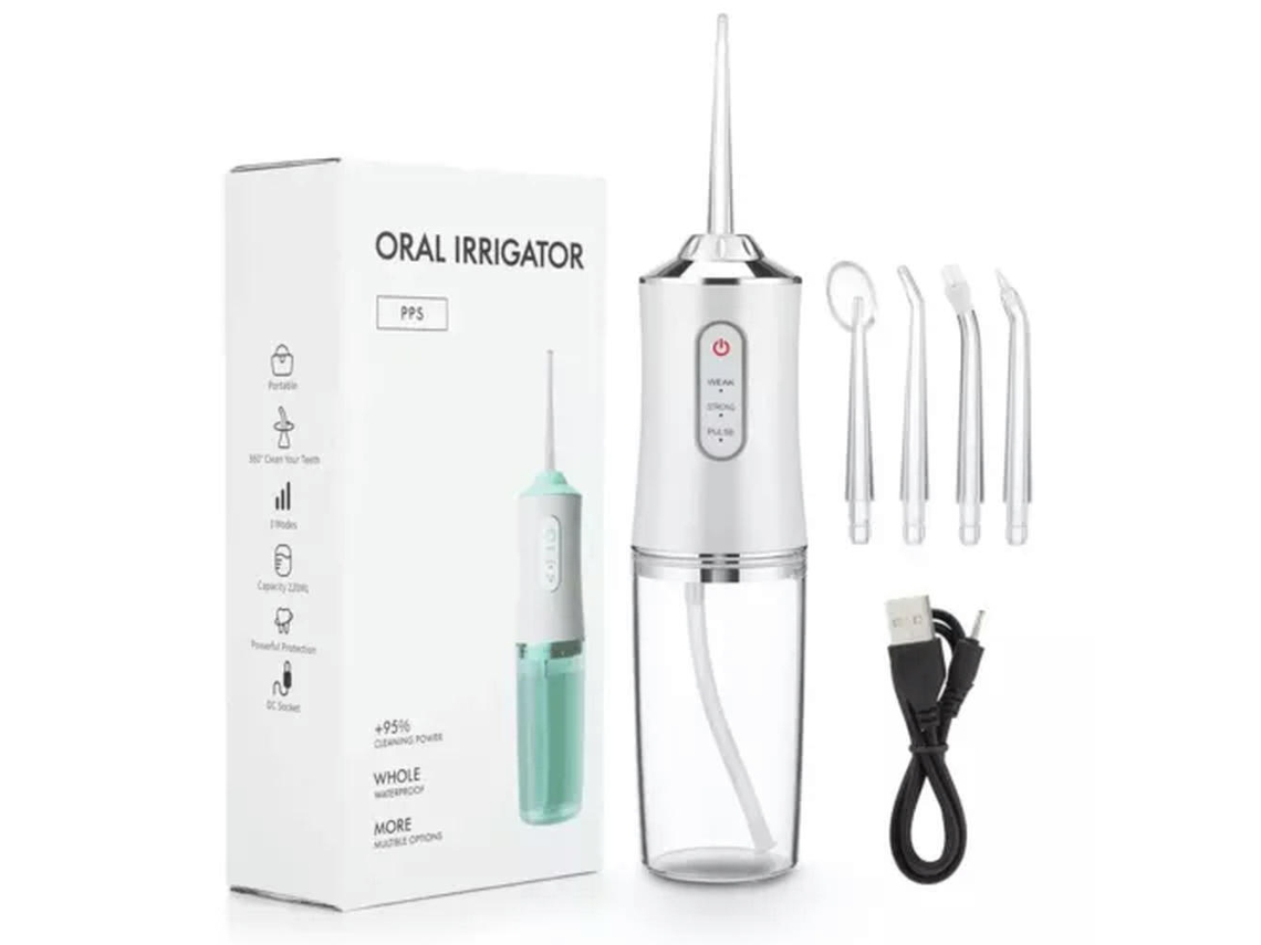 Irrigador Bucal Blanco Portátil Dental Flosser Usb Recargable Gertiz