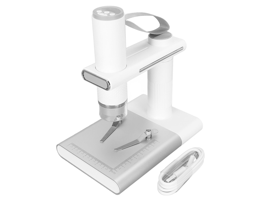 Microscopio Digital Inalámbrico Con Aumento De 50 A 1000x, 2 Millones De Píxeles, Resolución 1080p Hd Y Soporte Ajustable Para Android E Ios