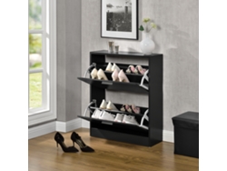 Mueble zapatero Sykkylven [EN.CASA] con 2 puertas aglomerado Negro (63 x 24 x 81cm)