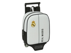 Mochila Escolar con Ruedas REAL MADRID C.F. Blanco Gris 22 x 27 x 10 cm