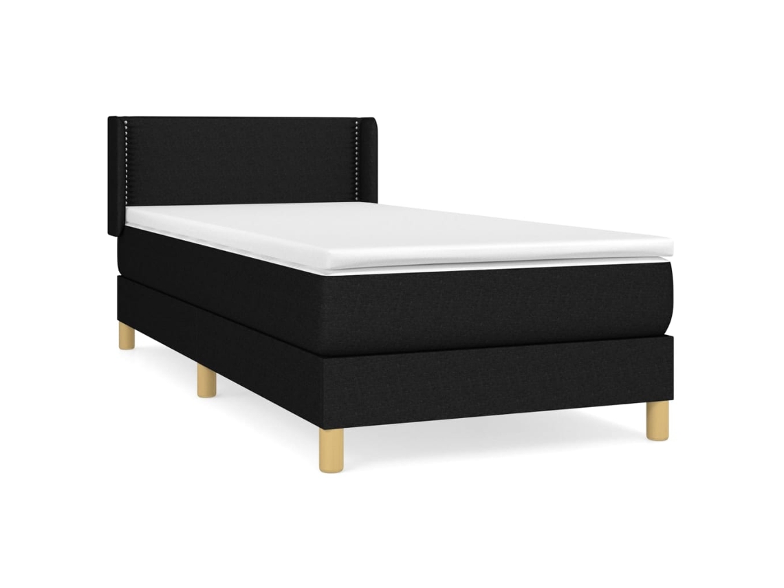 Maison Exclusive - Cama Box Spring Con Colchón Tela Negro 100x200 Cm