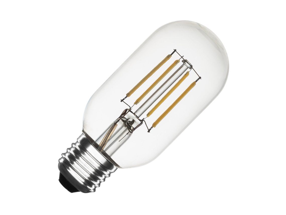 Bombilla LED E27 4W 470LM Regulable Filamento T45 Sin Parpadeo Blanco Neutro 4000K Ledkia