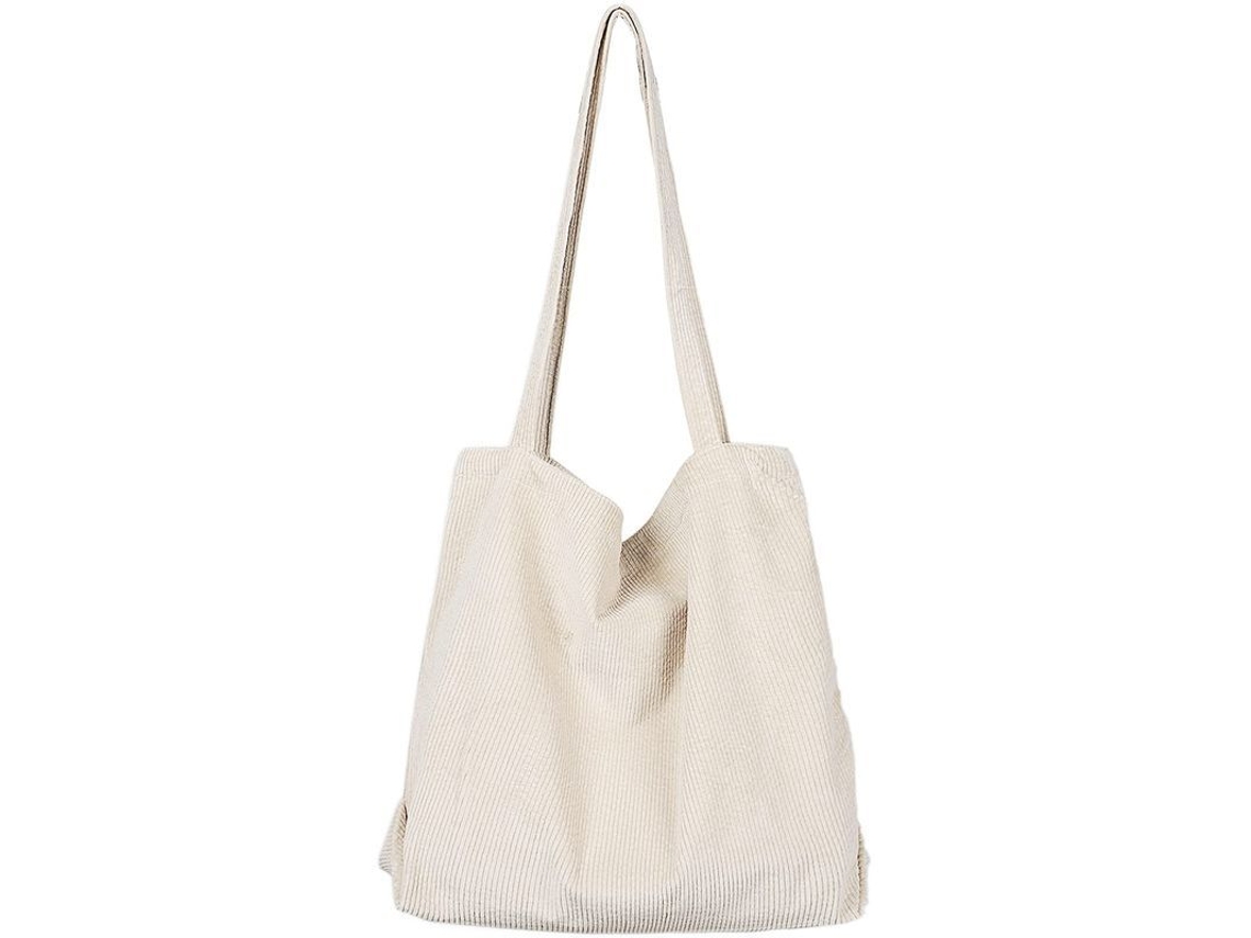 Bolso De Tela Corduroy, Bolso Hombro Con Gran Capacidad, Bolso De Compra Casual (kha Bhh