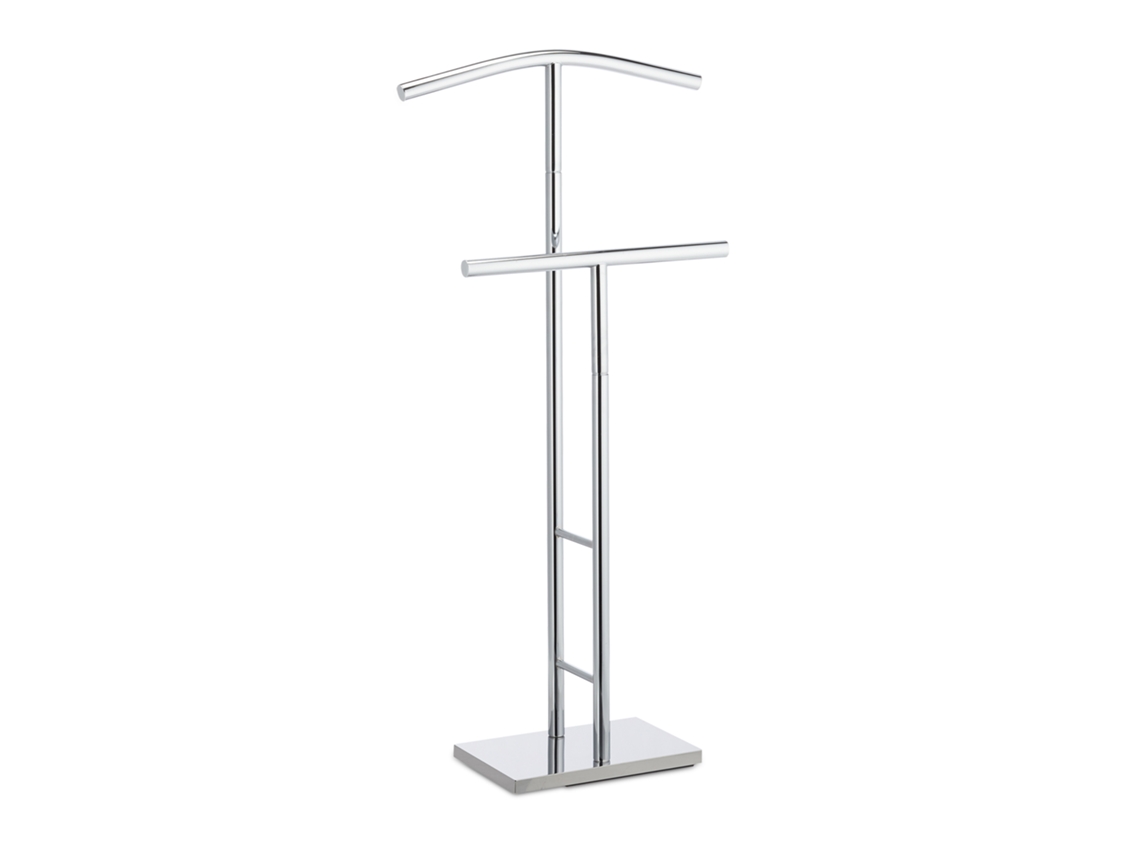 Perchero Relaxdays cromado, perchero independiente, perchero doble, Hbt: 106x49x20 cm, plateado