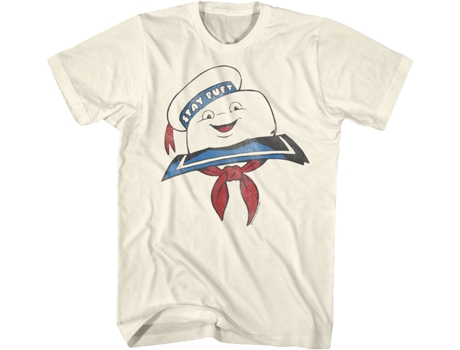 Camisetas Unisex DEEPSTONE Stay Puft Marshmallow Man Real Ghostbusters Natural (L)