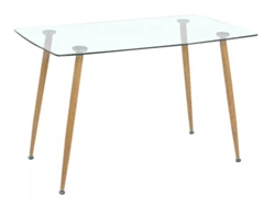 Mesa Cristal Templado Estilo Nordico 120cm. Comedor o Cocina Cambria SALDOSYSTOCKS