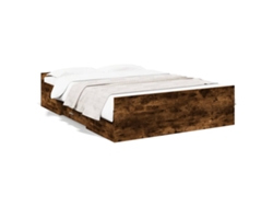 Maison Exclusive - Cama Con Cajones Madera De Ingeniería Roble Ahumado 140x190 Cm