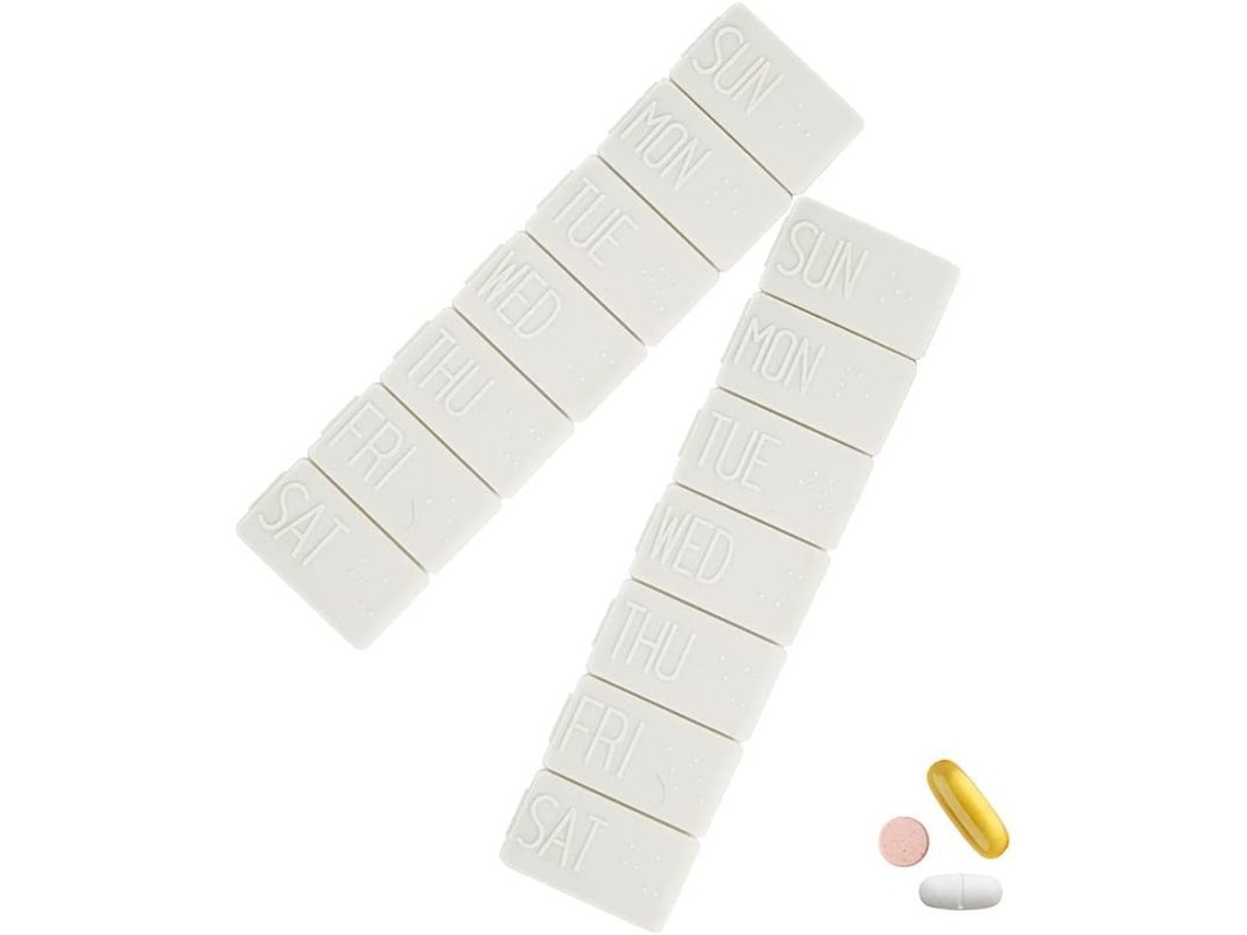Organizador Semanal De Pastillas, 2 Frascos, Caja Diaria Extragrande Para Aceite De Pescado, Vitaminas Y Otras Pastillas Para Viajes.