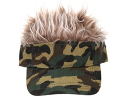 Gorra de béisbol unisex con estampado de camuflaje y peluca.