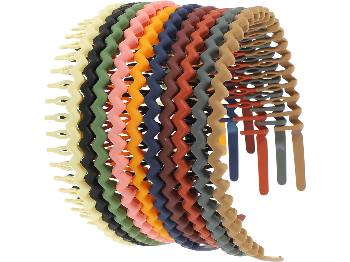 Lot De 10 Bandeaux Cheveux En Plastique Ondulés, Accesorios Esencials Para Femmes