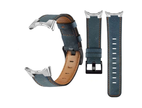 Reloj Google Pixel clásico vintage con correa de cuero ecológico azul VEANXIN