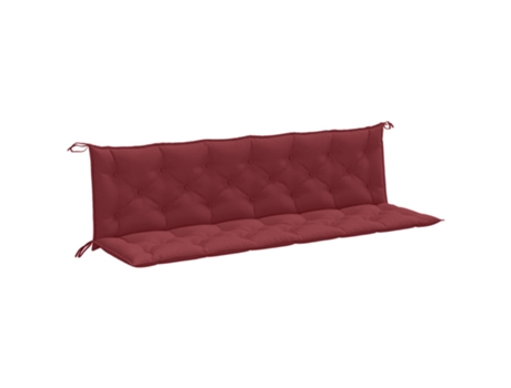Cojín De Banco De Jardín VIDAXL Rojo Tela (200x50x7 cm)